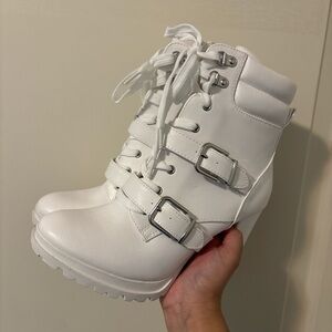 Women's White Ankle Boots
